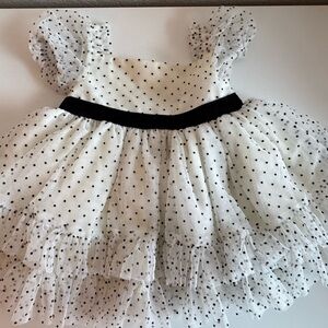 Cynthia Rowley White Baby Dress with Black Polka Dots
